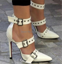 Load image into Gallery viewer, Catch A Break Leather Straps Belts Stiletto Heel