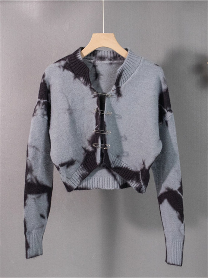 Catch A Break Pin Tie Dye Vintage Cardigan