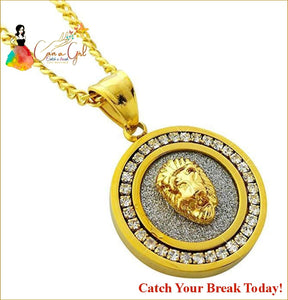 CAGCAB Pave Lion Necklace Embellished with Swarovski 
