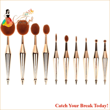 Load image into Gallery viewer, Catch A Break 10 Piece Metallic Gold Brush Set - Accessories