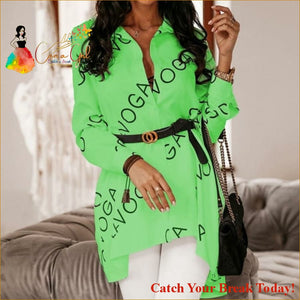 Catch A Break Asymmetrical Blouse - L / Green - Clothing