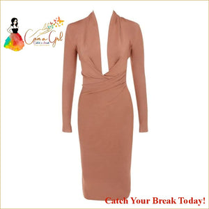 Catch A Break Bandage Dress - Brown / M - Clothing