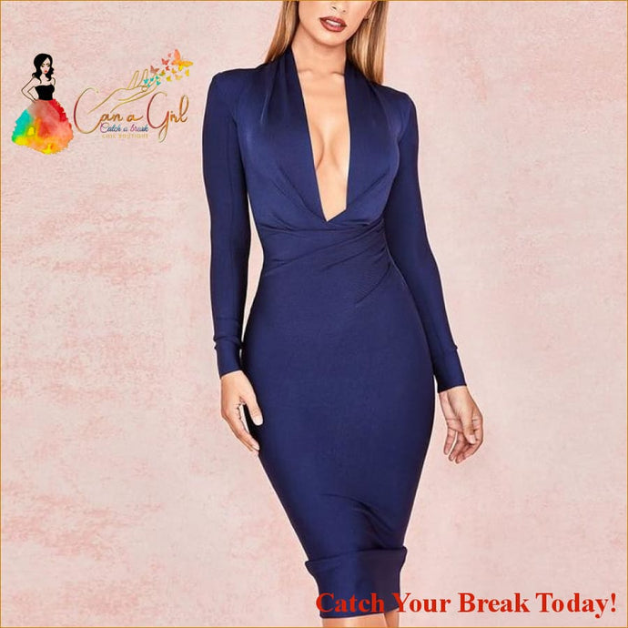 Catch A Break Bandage Dress - deep blue / L - Clothing