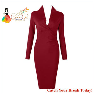 Catch A Break Bandage Dress - Wine red / L - Clothing