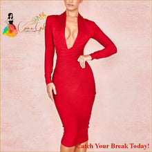 Load image into Gallery viewer, Catch A Break Bandage Dress - red / L - Clothing