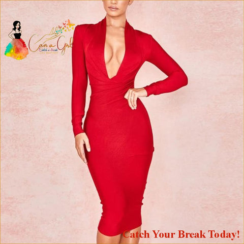 Catch A Break Bandage Dress - red / L - Clothing