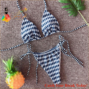 Catch A Break Bandeau Cheeky Bikini Swimwear - Black / S - 