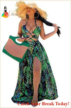 Load image into Gallery viewer, Catch A Break Beach Boho Halter Maxi Dress Vestido - green /