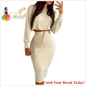 Catch A Break Checker Print Drawstring Skirt - Khaki / XL / 