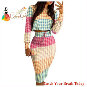 Catch A Break Checker Print Drawstring Skirt - Yellow / L / 