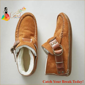 Catch A Break Comfortable Ankle Boot - Big brown cotton / 40