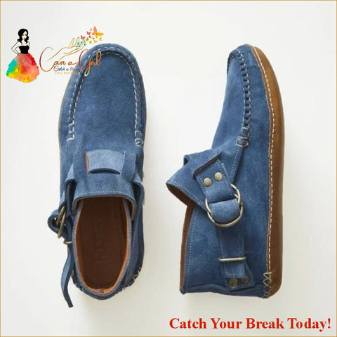 Catch A Break Comfortable Ankle Boot - Single blue cotton / 