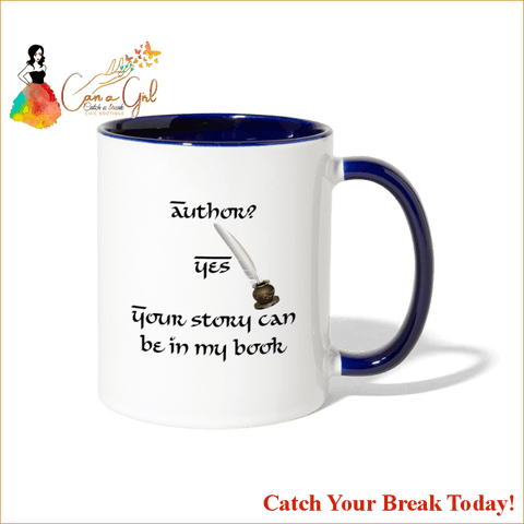 Catch A Break Contrast Coffee Mug - white/cobalt blue - 