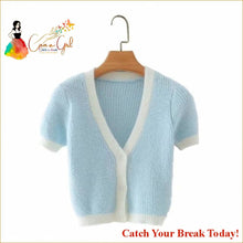 Load image into Gallery viewer, Catch A Break Crop Cardigan - Blue / S - Clothing