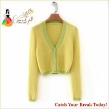 Load image into Gallery viewer, Catch A Break Crop Cardigan - Long sleeve yellow / S - 