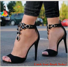 Load image into Gallery viewer, Catch A Break Crystal Suede Rhinestones Gladiator Shoes - 