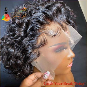 Catch A Break Curly Pre-Plucked Human Hair Pixie Wig