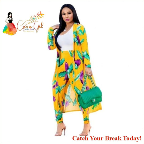 Catch A Break Dashiki Tie Dye 2 Piece Women Set - Yellow / 