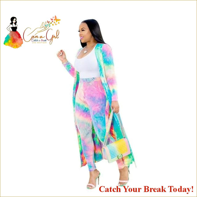 Catch A Break Dashiki Tie Dye 2 Piece Women Set - MULTI / L 