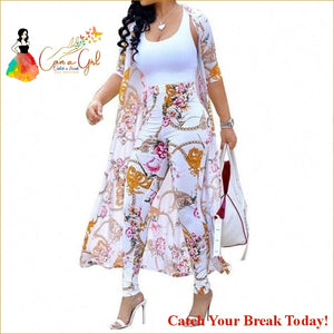 Catch A Break Dashiki Tie Dye 2 Piece Women Set - White / S 
