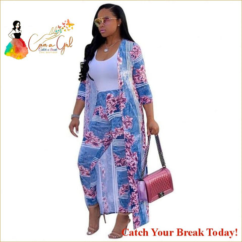 Catch A Break Dashiki Tie Dye 2 Piece Women Set - Sky Blue /