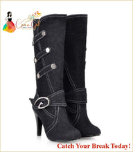 Load image into Gallery viewer, Catch a Break Denim Buckle boots - black / 4