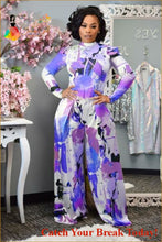 Load image into Gallery viewer, Catch A Break Elegant Watercolor Two-Piece Suit - purple / 