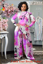 Load image into Gallery viewer, Catch A Break Elegant Watercolor Two-Piece Suit - Fuchsia / 