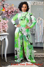 Load image into Gallery viewer, Catch A Break Elegant Watercolor Two-Piece Suit - green / 