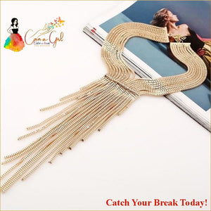 Catch A Break Exaggerated Necklace - Gold - jewelry