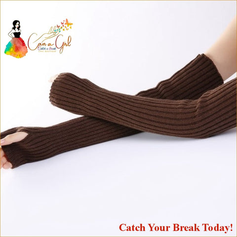 Catch A Break Fashion Gloves - coffee / length-52cm - 