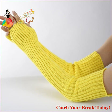 Catch A Break Fashion Gloves - Yellow / length-52cm - 