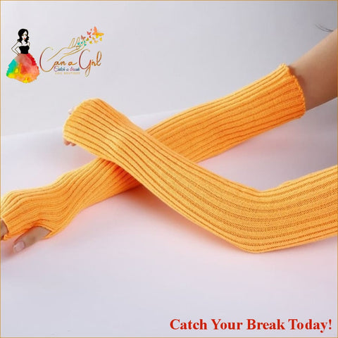 Catch A Break Fashion Gloves - Orange / length-52cm - 