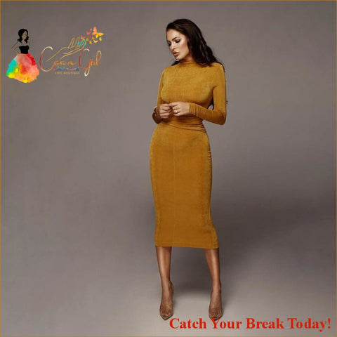 Catch A Break Femme Autumn Dress - Gold / L - Clothing