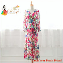 Load image into Gallery viewer, Catch A Break Floral Chiffon Dress - 4XL / sky blue - 