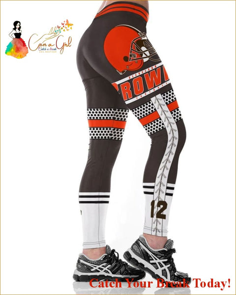 Catch A Break Football Team Leggings-Browns - accessories