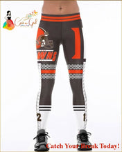 Load image into Gallery viewer, Catch A Break Football Team Leggings-Browns - S / Aslgs0172 