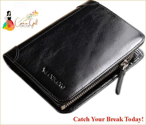 Catch A Break Genuine Leather Wallet - Black - For Men