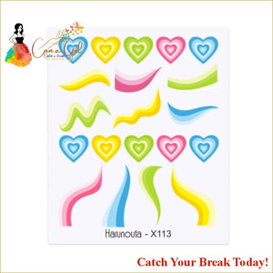 Catch A Break Geometrics Pattern Water Decals Stickers - 