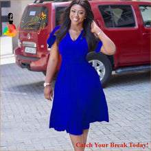 Load image into Gallery viewer, Catch A Break High Waist Classy Dress - Blue / XXL - 