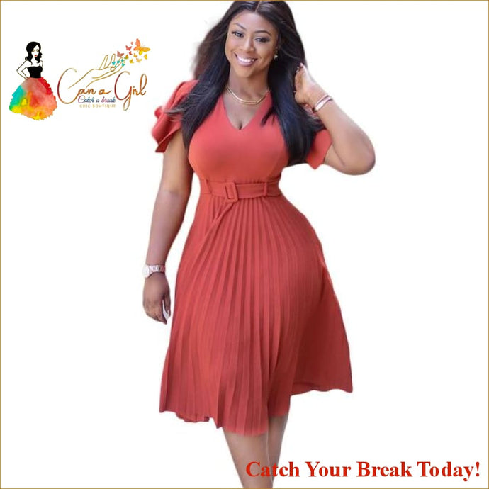 Catch A Break High Waist Classy Dress - Red 2 / XXL - 