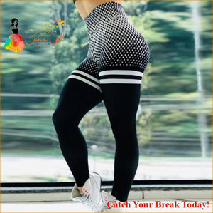 Catch A Break High Waist Exercise Leggings - White dots / L 