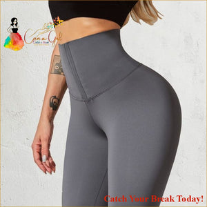 Catch A Break High Waist Leggings - gray / XL - Clothing