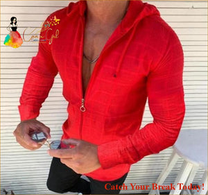 Catch A Break Hoodie Zipper T-Shirt - Long sleeve Red / S - 