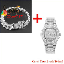 Load image into Gallery viewer, Catch A Break Iced Out Watch - chain watch silver - Jewelry