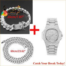 Load image into Gallery viewer, Catch A Break Iced Out Watch - 3PCS silver - Jewelry