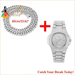 Catch A Break Iced Out Watch - necklace watch - Jewelry
