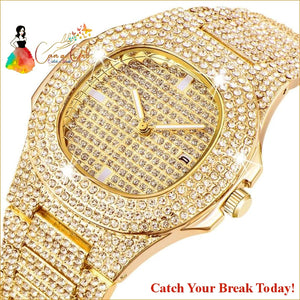 Catch A Break Iced Out Watch - Gold - Jewelry