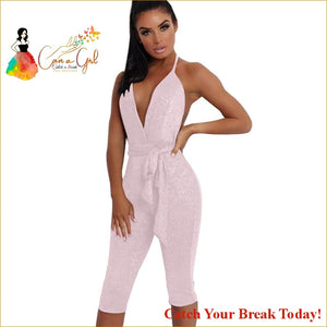 Catch A Break Jumpsuit Solid Colored M L XL - Blushing Pink 