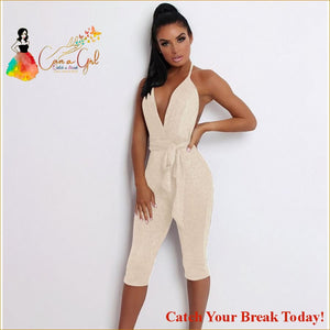 Catch A Break Jumpsuit Solid Colored M L XL - clothing